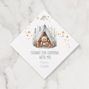 Happy Camper Cute Woodland Birthday  Favour Tags
