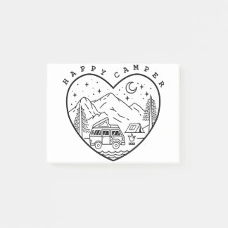 Happy Camper Doodle Post-it Notes