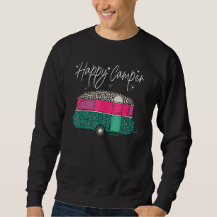 Happy Camper Family Camp Leopard Glamping Camping Sweatshirt