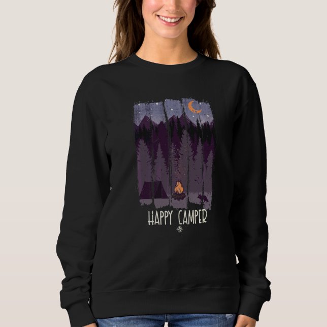Happy Camper For Summer Camping Sweatshirt (Front)