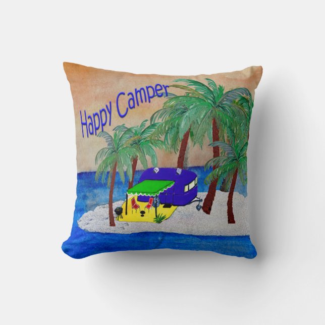 Happy Camper fun pillow (Front)