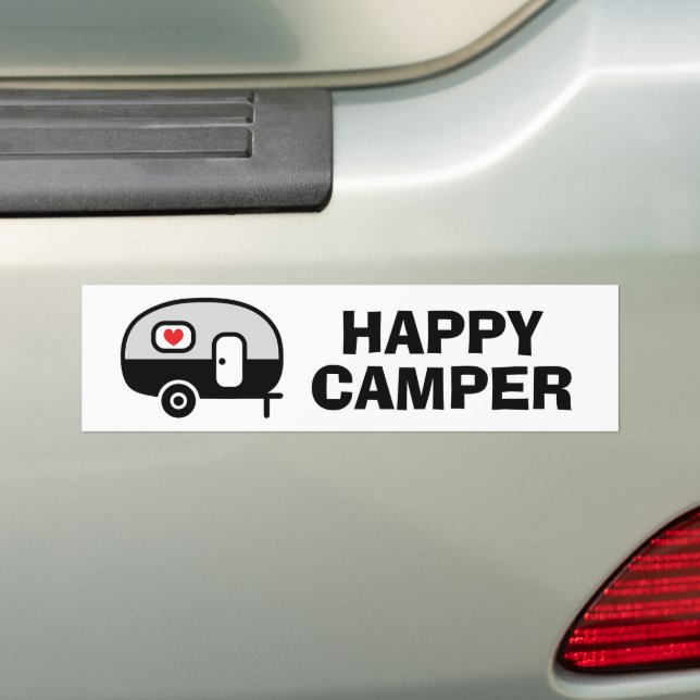 Happy Camper funny bumper sticker for vehicle (On Car)