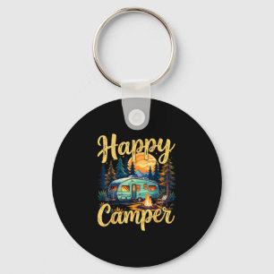 Happy camper funny camping campfire toddler boy key ring