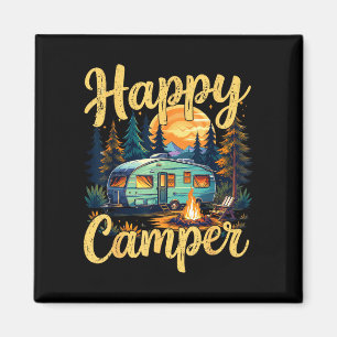 Happy camper funny camping campfire toddler boy magnet