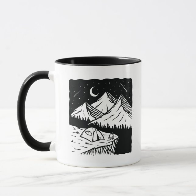 Happy Camper  Funny Camping Cool Hiking Graphic  Mug (Left)