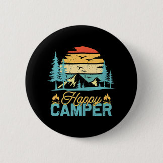 Happy Camper Funny Matching Camping Crew 6 Cm Round Badge