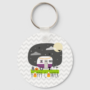Happy Camper Halloween Candy Corn Camping Key Ring