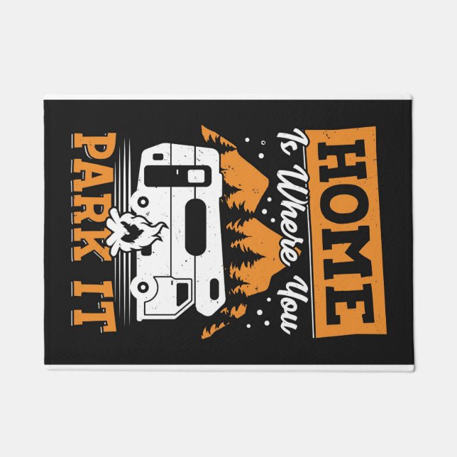 Happy Camper Home Is Where You Park It Doormat (Front)