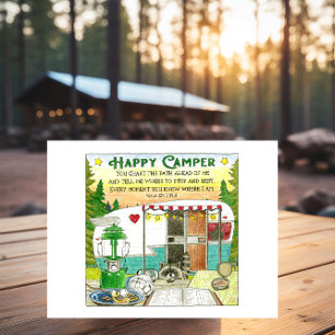 Happy Camper Inspirational Postcard