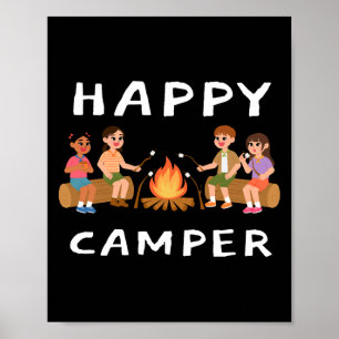 Happy Camper - Joyful Outdoor Art Poster