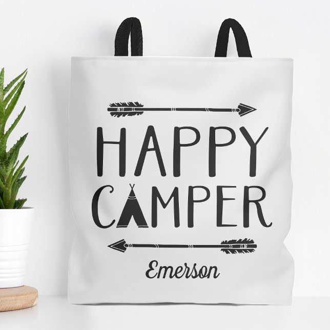 Happy Camper Kids Monogrammed Tote Bag (Creator Uploaded)