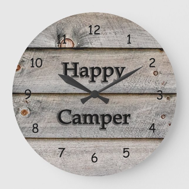 Happy Camper Large Clock (Front)