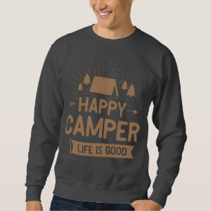 Happy camper life is good grey colour Men's Basic Sweatshirt