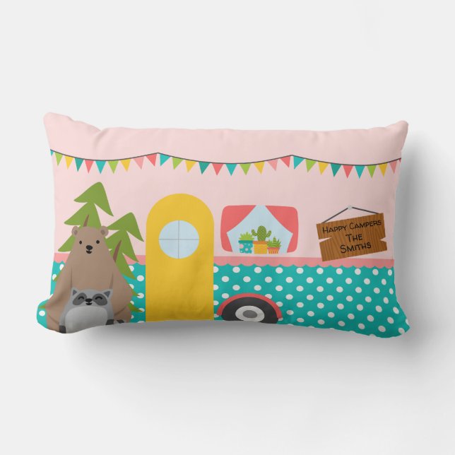 Happy Camper Lumbar Cushion (Front)