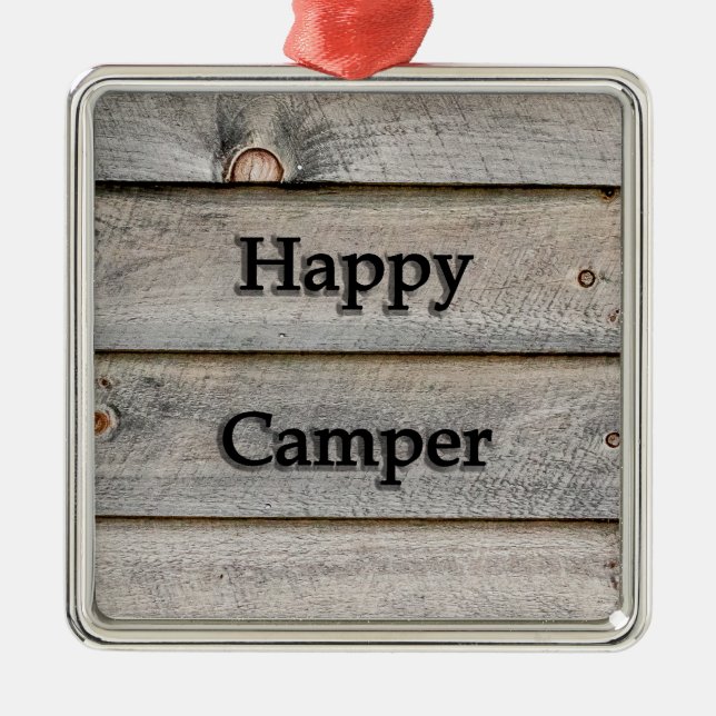 Happy Camper Metal Ornament (Front)