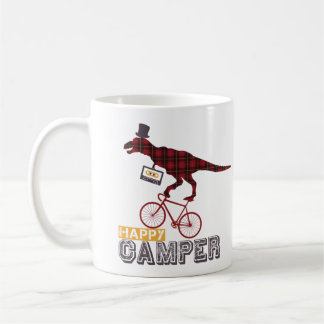 Happy Camper Mix Tape Biking Dinosaur  Coffee Mug