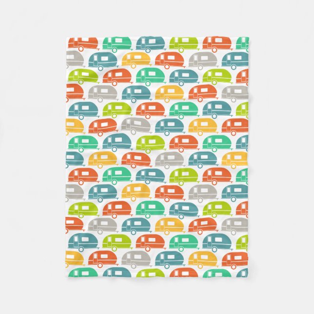 Happy Camper | Modern Camper Blanket Brights (Front)