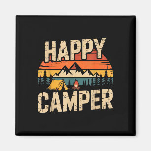 Happy camper mountain adventure camping outdoor magnet