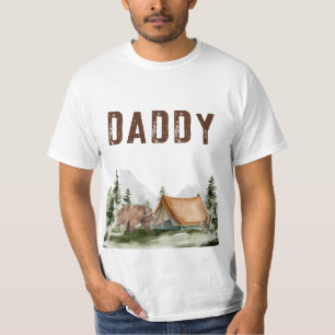 Happy Camper Mountain Forest Bear Birthday Daddy T-Shirt
