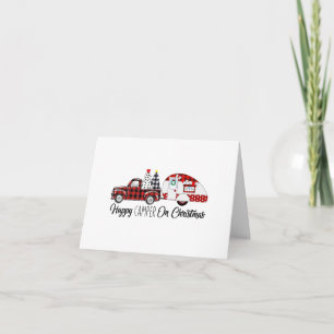 Happy Camper On Christmas Funny Holiday Card