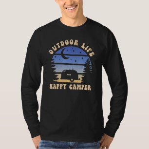 Happy Camper Outdoor Life Camp Camping Forest Natu T-Shirt