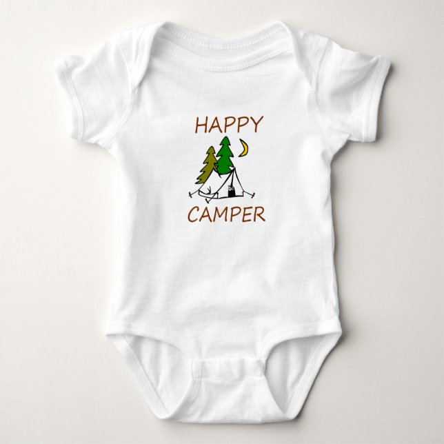 Happy Camper Outdoors Baby Bodysuit (Front)