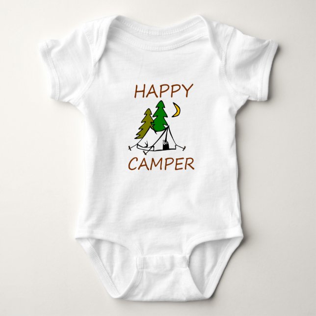 Happy Camper Outdoors Baby Bodysuit (Front)
