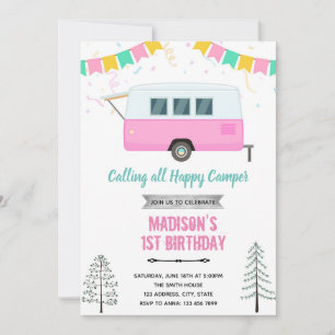 Happy camper picnic invitation