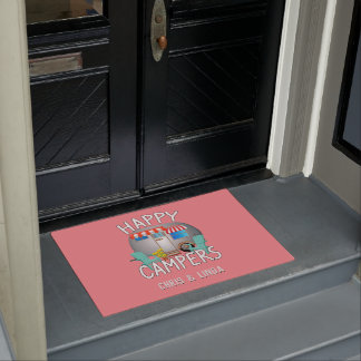 Happy Camper | Pink Camper Welcome Doormat