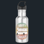 Happy Camper Rainbow RV Sunset Motorhome RVing 532 Ml Water Bottle<br><div class="desc">Hey Happy Campers! 
 Hit the road with this sweet water bottle with a vintage retro camper. Customise it by adding your own text. Check my shop for more!</div>