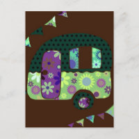 Happy camper, retro caravan vintage bunting
