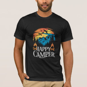Happy Camper Retro Vintage Matching Camping Crew  T-Shirt