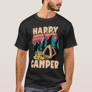 Happy Camper Retro Vintage Summer Camp Matching Ca T-Shirt
