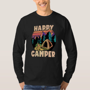 Happy Camper Retro Vintage Summer Camp Matching Ca T-Shirt