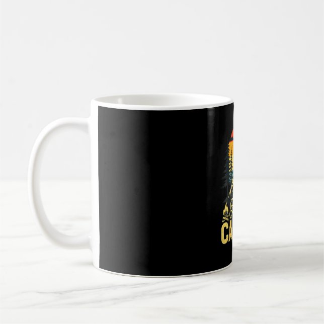 Happy camper rustic outdoor adventure design  coffee mug (Left)