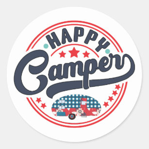 Happy Camper RV Classic Round Sticker