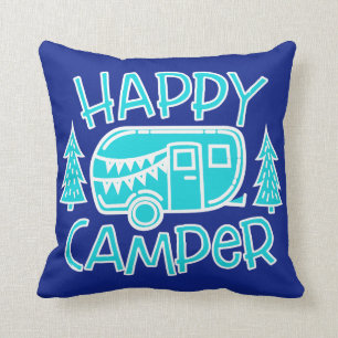 Happy Camper RV Life Travel Trailer Motorhome Cushion