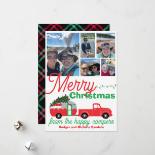 Happy Camper RV Travel Trailer Christmas Photos Holiday Card