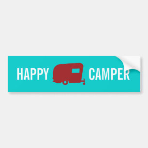 Happy Camper - RV - Travel Trailer Humour Bumper Sticker
