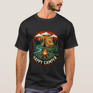 Happy camper seek adventure camping campfire T-Shirt