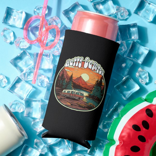 Happy Camper Seltzer Can Cooler (In Situ Summer)