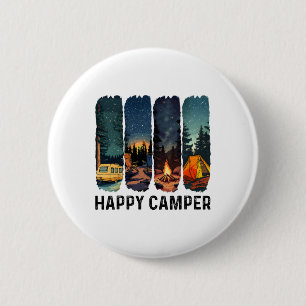 Happy Camper Shirt Hiking Adventure Summer Camp Ca 6 Cm Round Badge