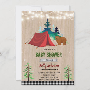 Happy camper shower birthday invitation