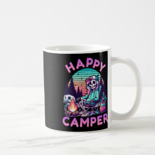 Happy Camper Skeleton Camping Funny Summer Vacatio Coffee Mug