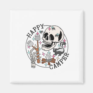 Happy Camper Skeleton Marshmallow Funny Camping Lo Magnet