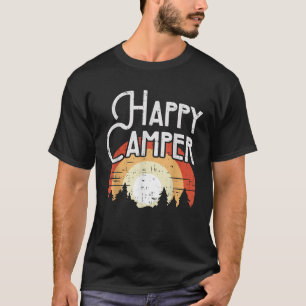 Happy Camper Sunset Retro Hiking Camp Nature Campi T-Shirt