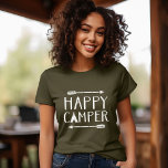 Happy Camper T-Shirt<br><div class="desc">Custom printed apparel with trendy rustic "Happy Camper" quote graphic. Click Customise It to personalise the design with your own text and images. Choose from a wide range of shirt styles and colours.</div>