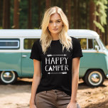 Happy Camper T-Shirt<br><div class="desc">Custom printed apparel with trendy rustic "Happy Camper" quote graphic. Click Customise It to personalise the design with your own text and images. Choose from a wide range of shirt styles and colours.</div>