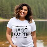 Happy Camper T-Shirt<br><div class="desc">Custom printed apparel with trendy rustic "Happy Camper" quote graphic. Click Customise It to personalise the design with your own text and images. Choose from a wide range of shirt styles and colours.</div>