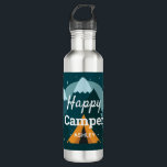 Happy Camper Tent and Mountains Personalised 710 Ml Water Bottle<br><div class="desc">Personalised water bottle for happy campers.</div>